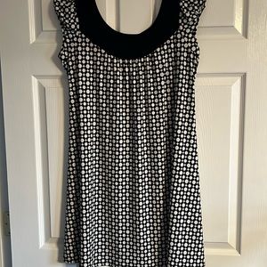 Knee length black and white dress